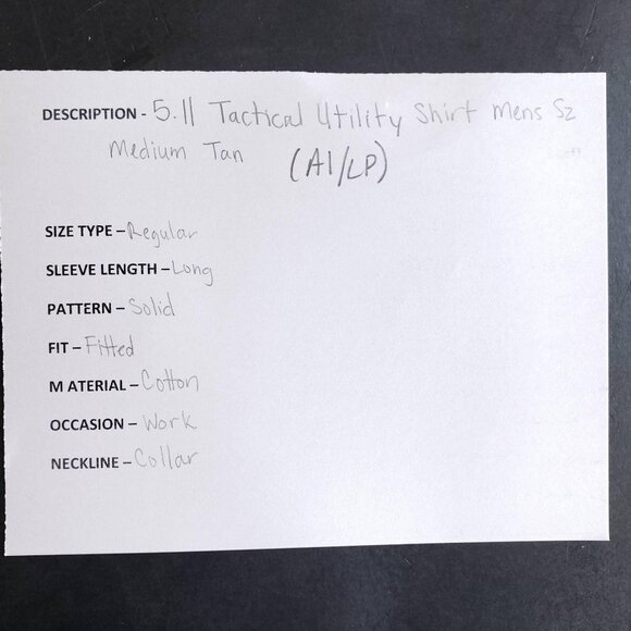 5.11 Tactical Utility Shirt Men's Size Medium Tan - Picture 6 of 7